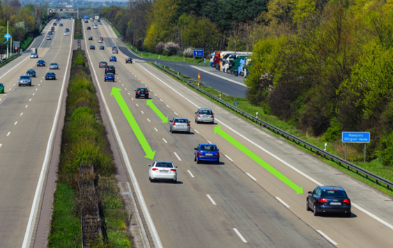 Headway times between vehicles