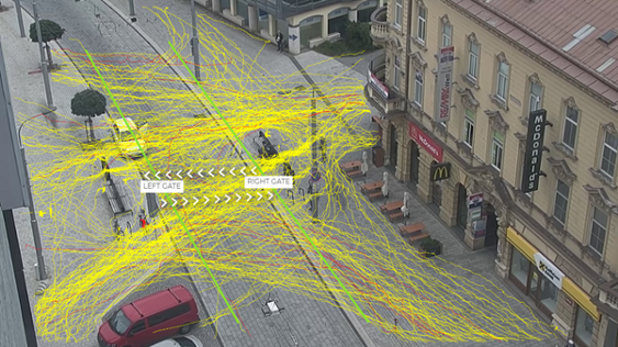 Pedestrians' trajectories