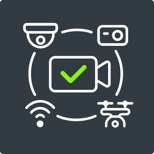 Multiple camera types including CCTV, dashcam, drone and RTSP feed icons showing equipment compatibility